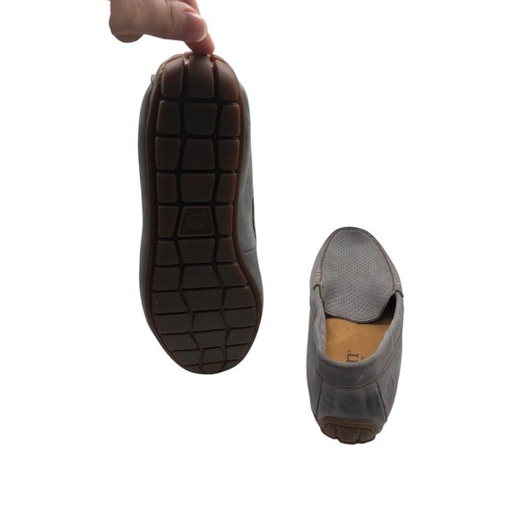 Born Gray Suede Driving Loafers Shoes 8 Mens Slip On Perforated main image 10